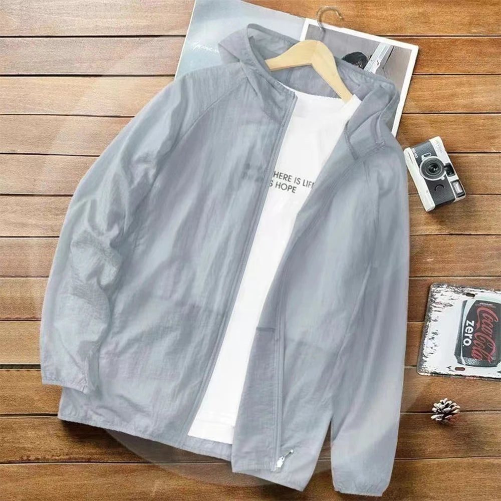 Waterproof camping rain jacket for men and women by Corporación Turística, lightweight outdoor rainwear with hood and adjustable fit.