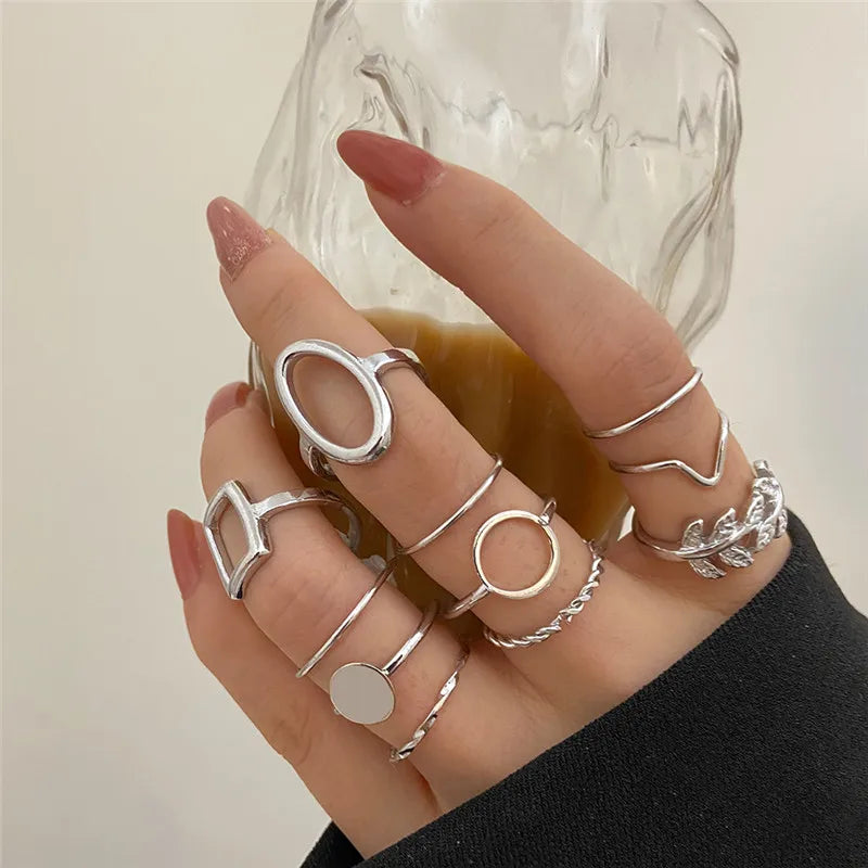 Conjunto Anillos Bohemios Circon: Modyle Oro 18K - Regalo Boda Mujer