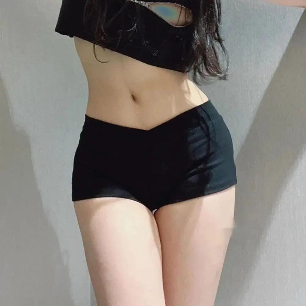 Pantalones cortos deportivos ultracortos, Shorts de Ballet negros, ajustados, de cintura baja, sencillos, informales, para Fitness, para correr, accesorios deportivos