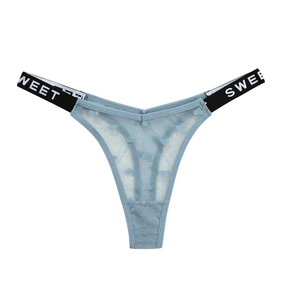 Cotton heart mesh thong from Corporación Turística, seamless design, featuring breathable fabric and delicate heart pattern.