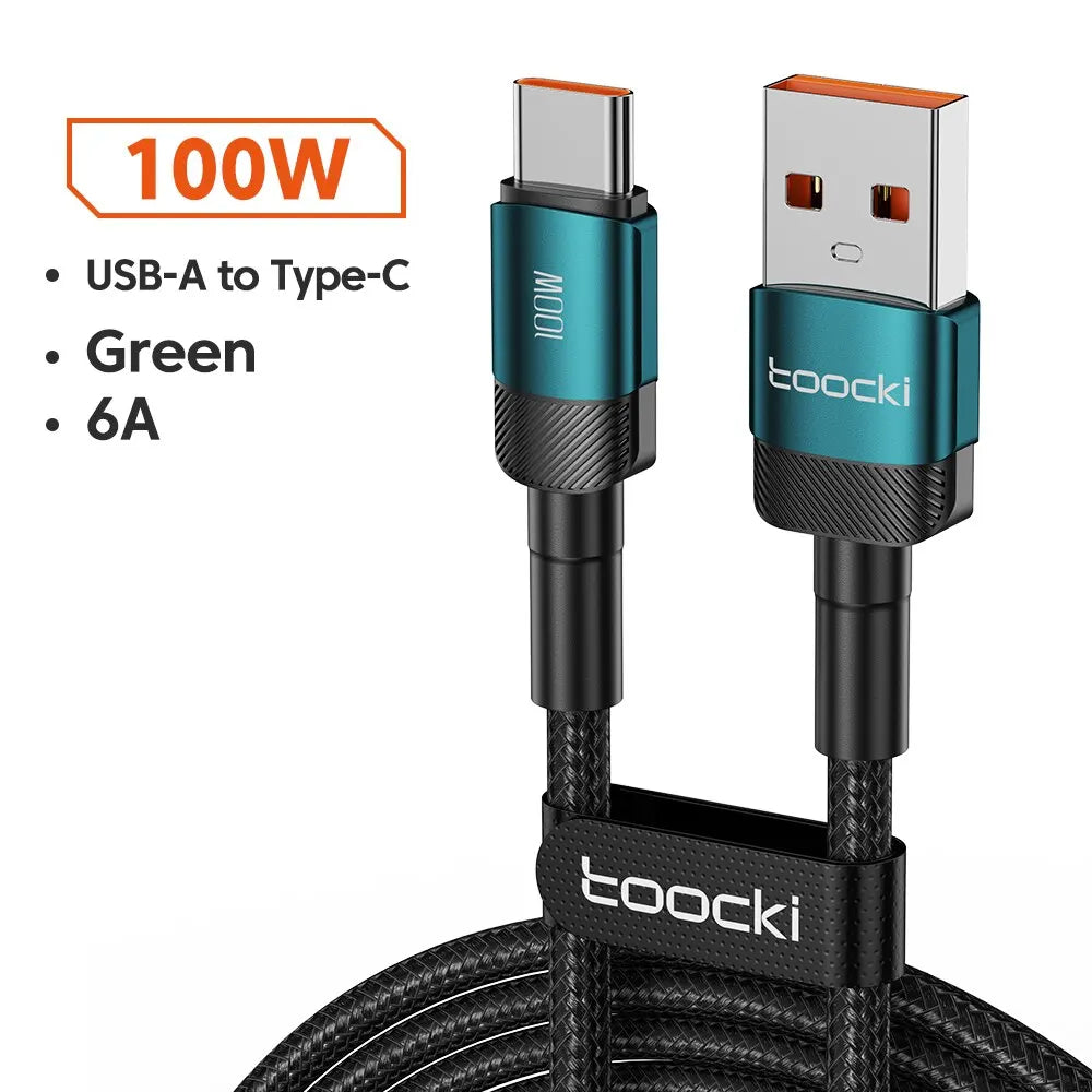 Cable USB C Toocki Carga Rápida PD 100W para iPhone 15/14/13/12