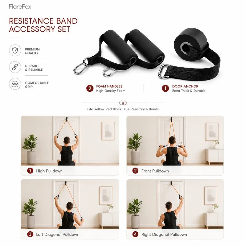 Juego de Bandas de Resistencia Múltiples FlareFox, Correas de Asistencia para Dominadas, Entrenamiento de Fuerza y Agilidad, Equipo de Gimnasio Práctico para el Hogar y CrossFit