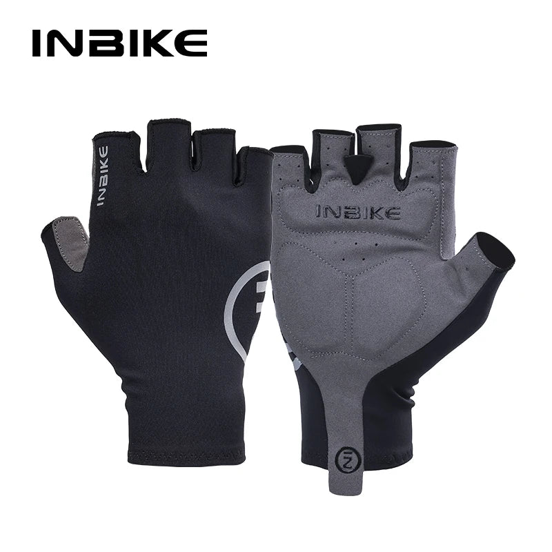 INBIKE-guantes de ciclismo para hombre, manoplas de verano para ciclismo de montaña, acolchados de Gel, medio dedo, accesorios para bicicleta de carretera
