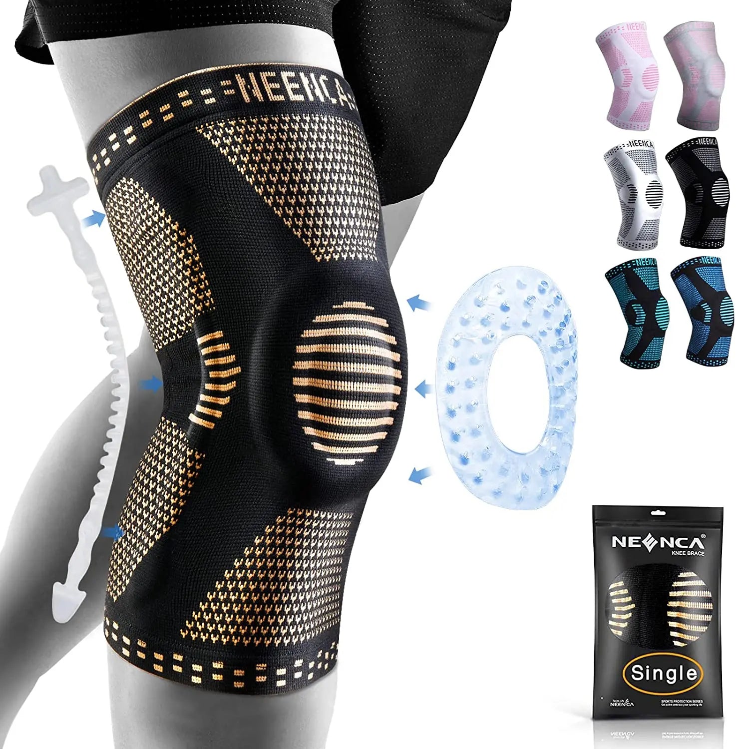 Rodillera NEENCA Cobre Gel Estabilizador Dolor Rodilla | Alivio Deportivo