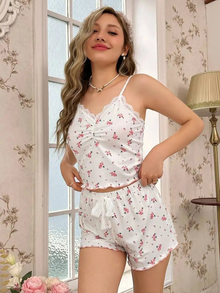 Modern women's pajama set by Corporación Turística featuring a cute, comfortable design with a cozy top and matching pants.