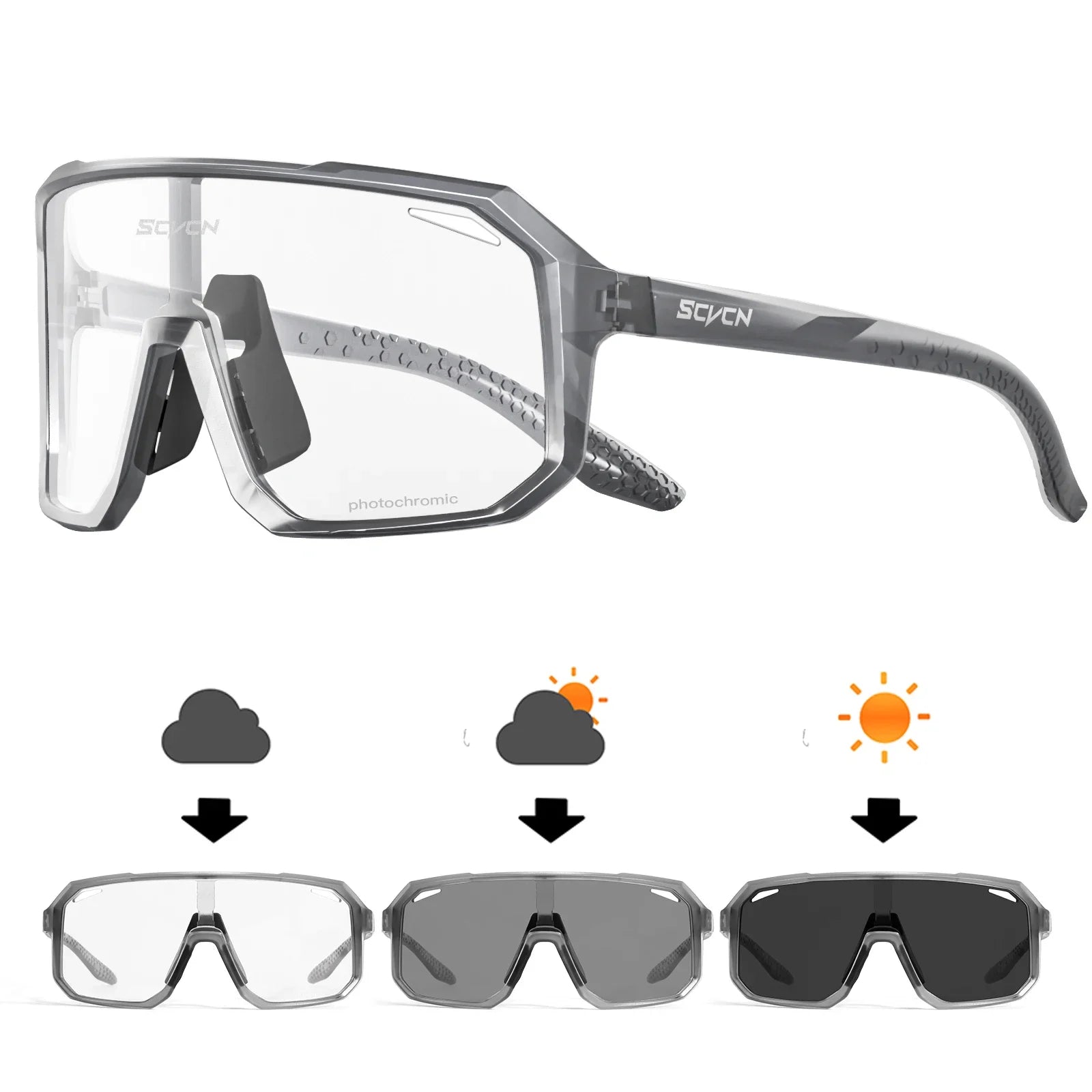 SCVCN Gafas fotocromáticas para ciclismo, bicicleta de montaña, Golf, UV400, gafas de sol, gafas de protección deportiva para hombres y mujeres, béisbol