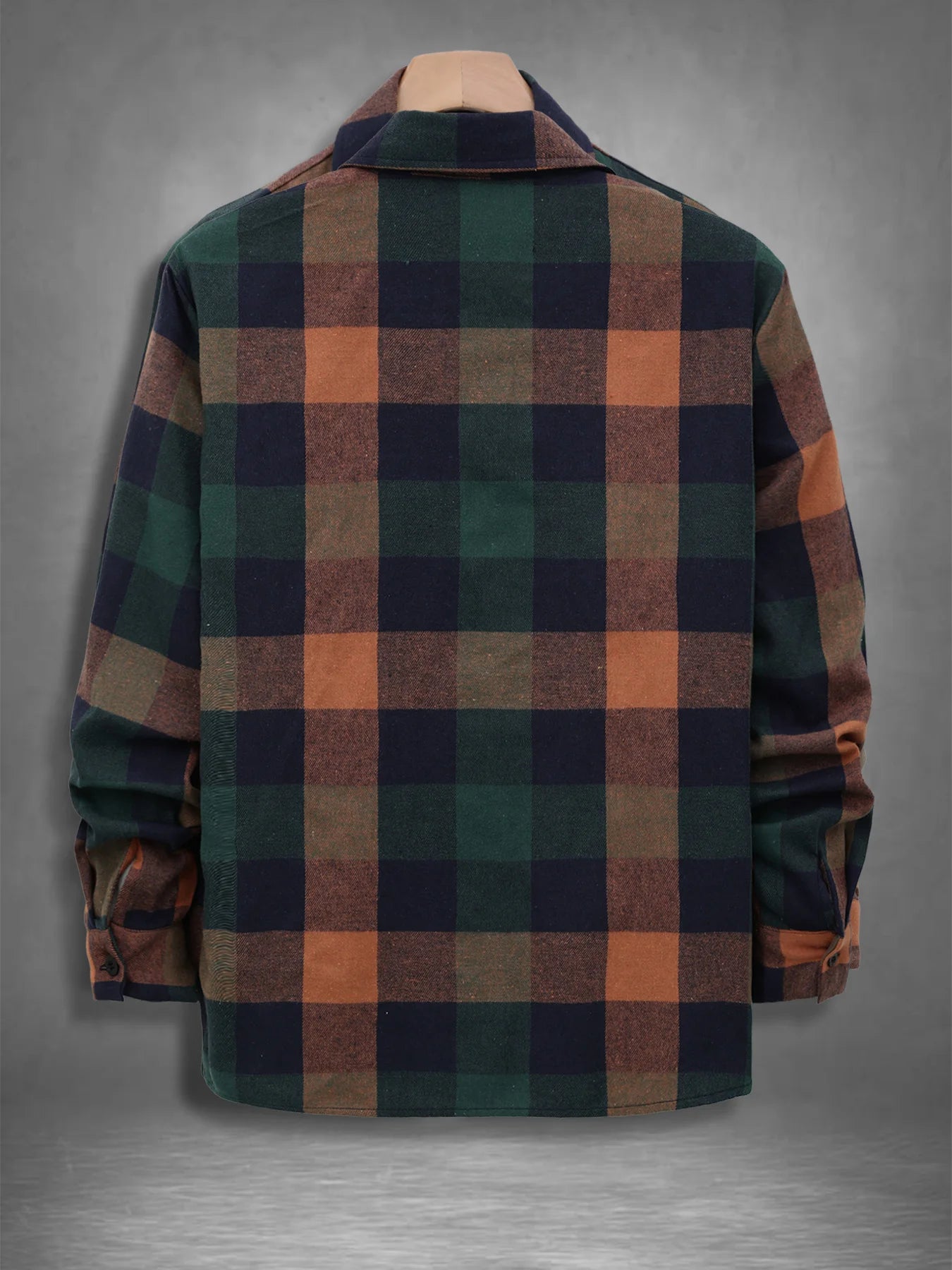 Camisa Franela Cuadros Vintage Hombre Casual Holgada Otoño