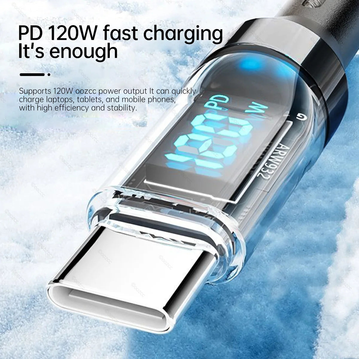 OOZCC Cable USB-C a Lightning 120W Carga Rápida MFi