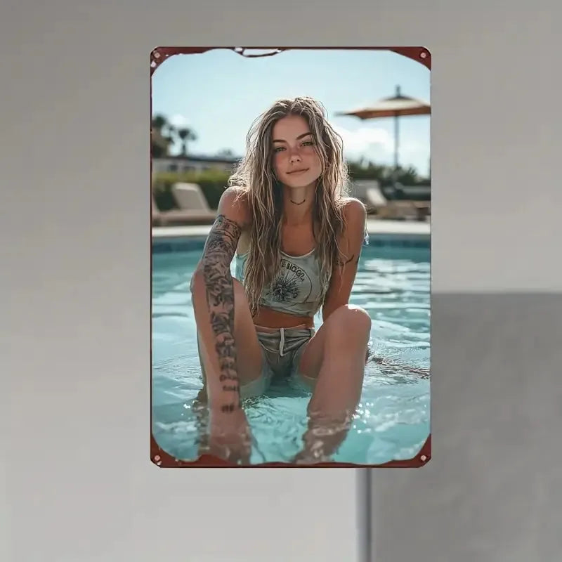 2D girl with tattoo poster featuring detailed female figure art, vibrant colors, and contemporary tattoo design.