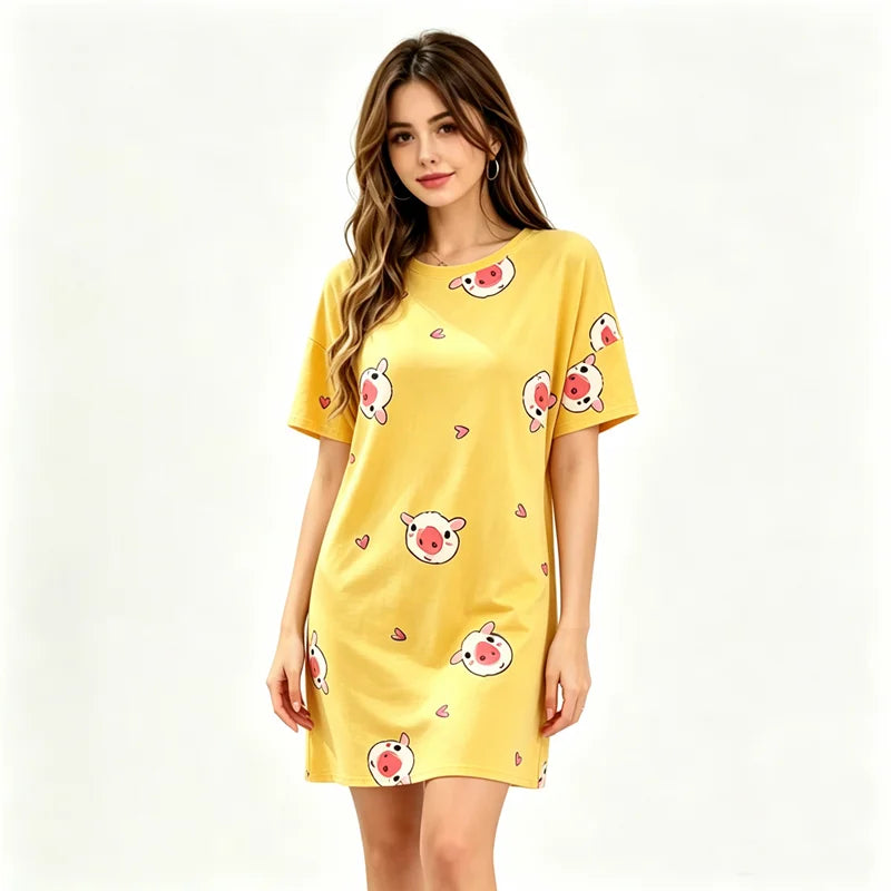 Camisón Dibujos Animados Mujer Suave | qslziss | Ropa Hogar Cómoda