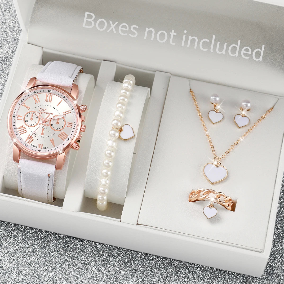 Reloj de Cuarzo Mujer: Pulsera Cuero, Joyería Corazón - Elegancia Diaria