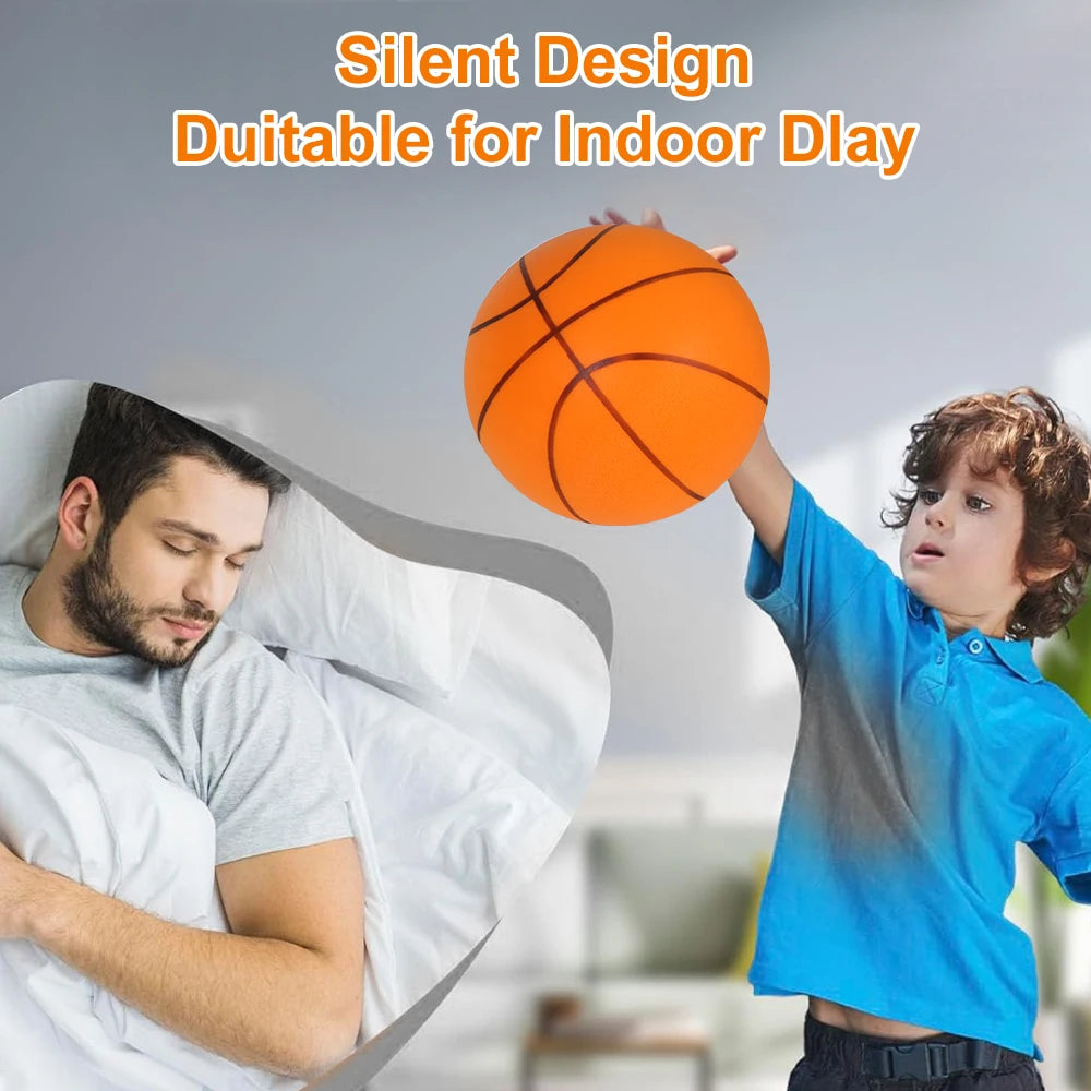 Baloncesto Silencioso para Niños - Espuma Ligera, Rebote Suave - Juguete Deportivo Indoor
