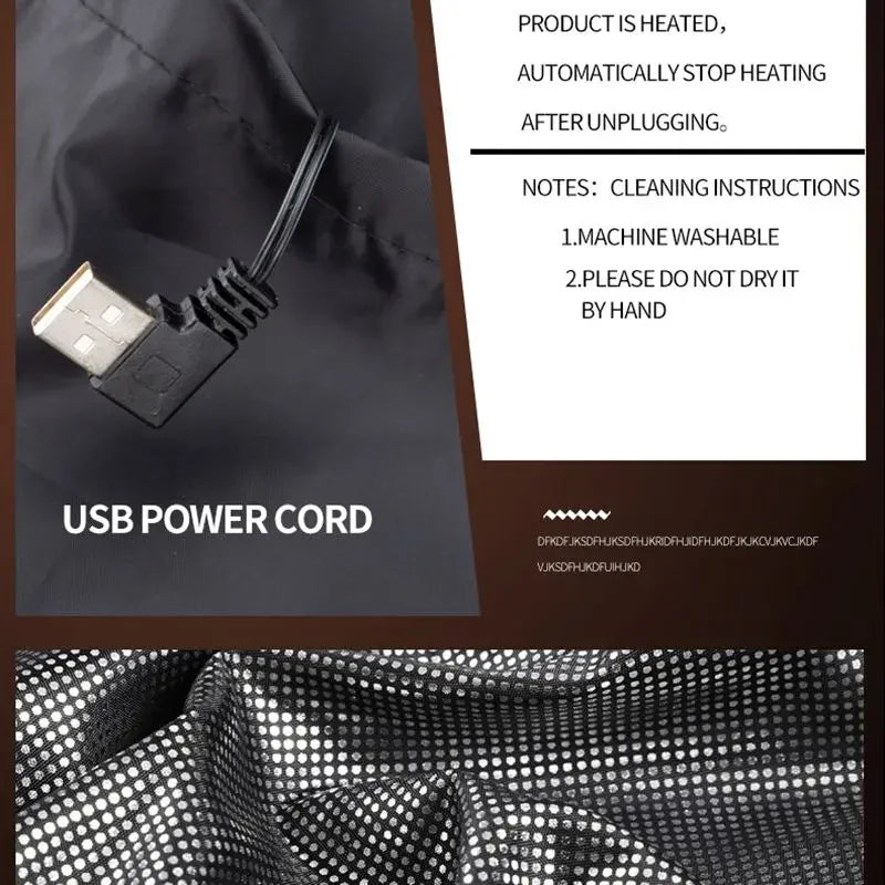 Chaleco Calefactable Ayrbao 9 Zonas - Térmico USB Hombres y Mujeres