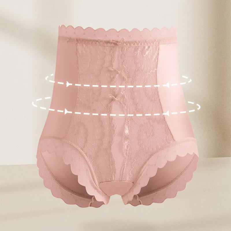 High-waisted lace women's underwear from Corporación Turística, with elastic waistband and delicate lace design.