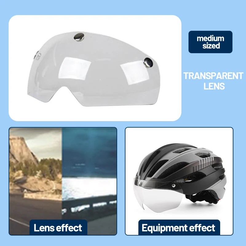Casco de bicicleta de carretera Eastinea con gafas magnéticas casco de montar en bicicleta de montaña casco de seguridad para hombres y mujeres adultos y niños
