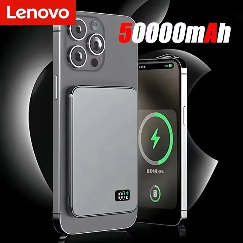 Batería Externa Lenovo 50000mAh Magnética Carga Rápida PD22.5W Magsafe