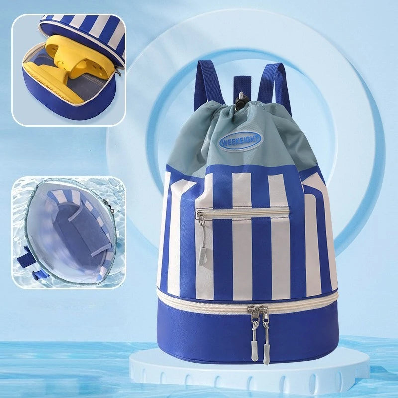 Bolsa de natación para niños, bolsa deportiva con separación en seco y húmedo, mochila portátil de dibujos animados para niños y niñas, bolsa de playa, bolsas de natación impermeables
