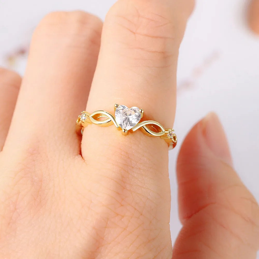 Anillos Mariposa Sirena Dorados Mujer 14K - Joyería de Cristal Elegante