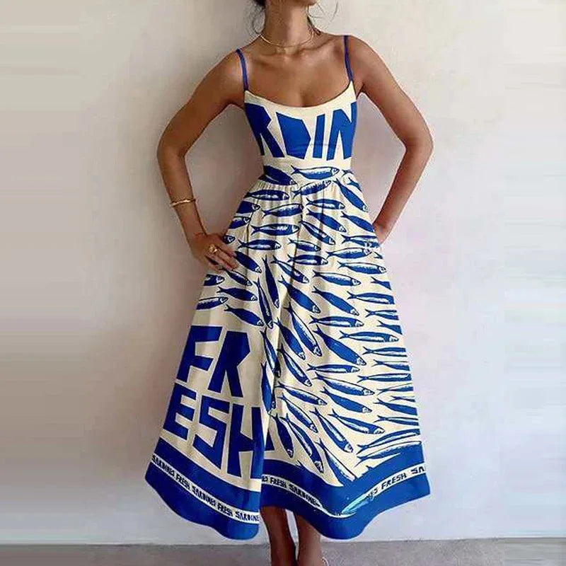 Vestido Midi Rosa Vacaciones Mujer 2026 Elegante Tirantes Finos Línea A
