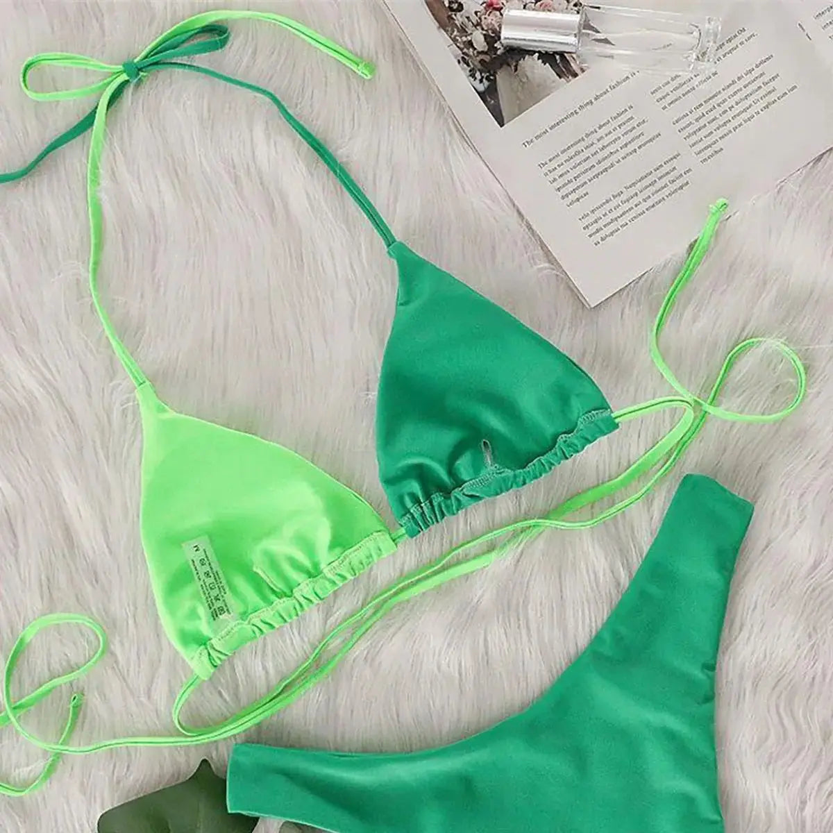 Bikini Pedrería Diamantes Halter Mujer V6467 - Varleinsar Verano Playa