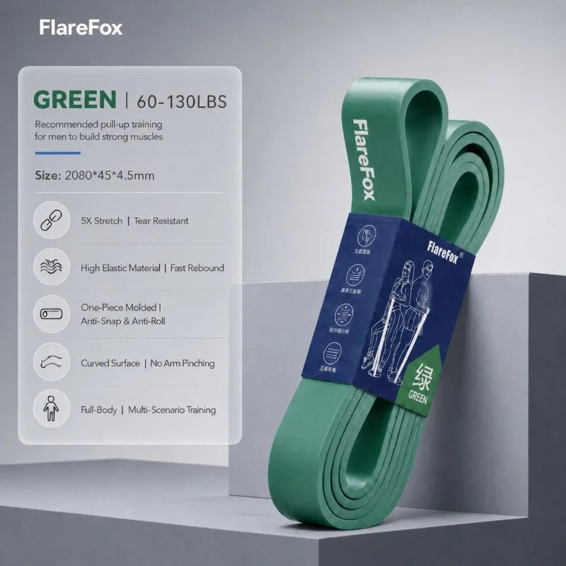 Juego de Bandas de Resistencia Múltiples FlareFox, Correas de Asistencia para Dominadas, Entrenamiento de Fuerza y Agilidad, Equipo de Gimnasio Práctico para el Hogar y CrossFit