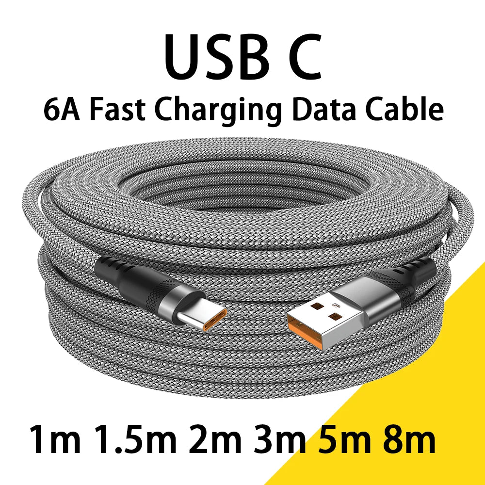 Cable USB C 6A Lann: Carga Rápida 1m.1.5m.2m.3m.5m.8m.