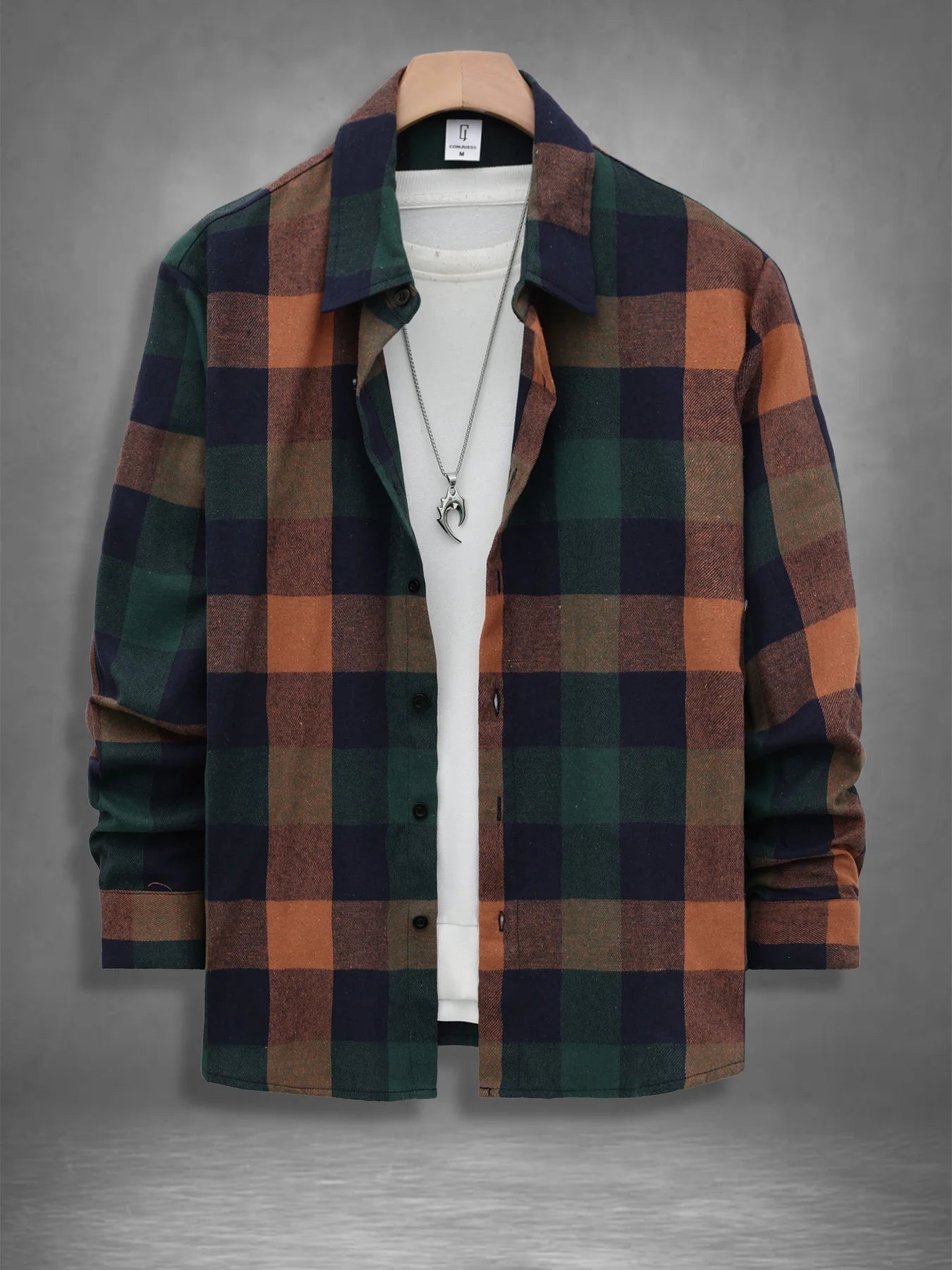 Camisa Franela Vintage Hombre Casual Holgada Otoño Primavera