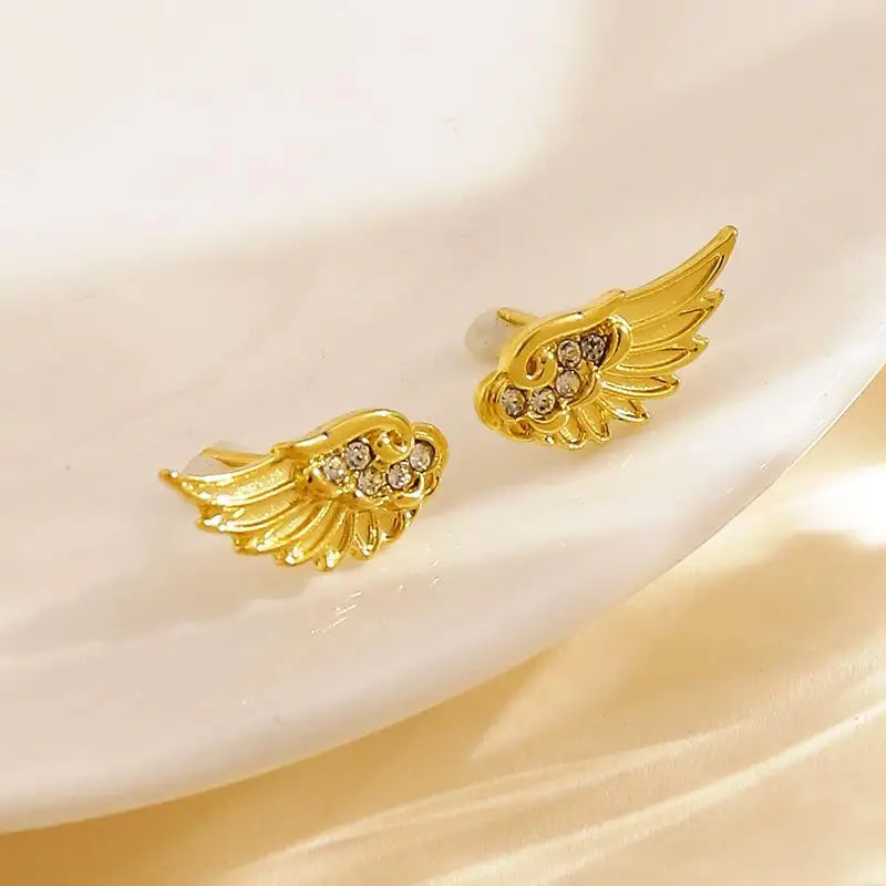Pendientes Vintage con alas de Ángel para parejas, aretes Punk para mujer, regalo de joyería de cumpleaños