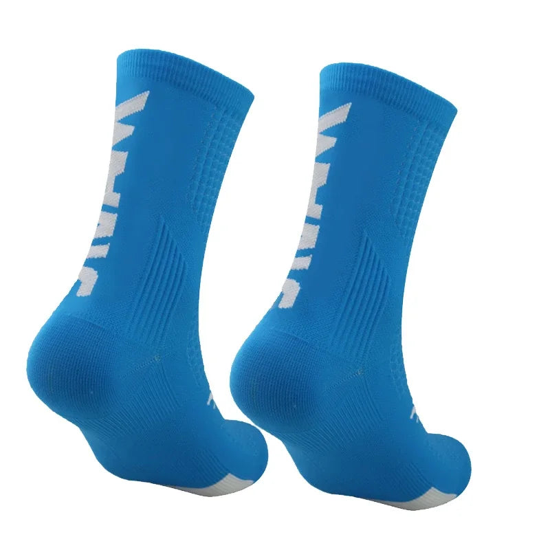 Calcetines deportivos de compresión unisex, 1 par, transpirables y que absorben la humedad, para ciclismo, senderismo, correr, baloncesto