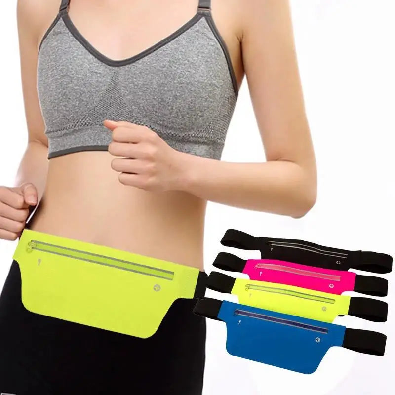 Riñonera Deportiva Elástica Impermeable para Correr, Bolsa para Teléfono, Cinturón Deportivo para Guardar Monedas