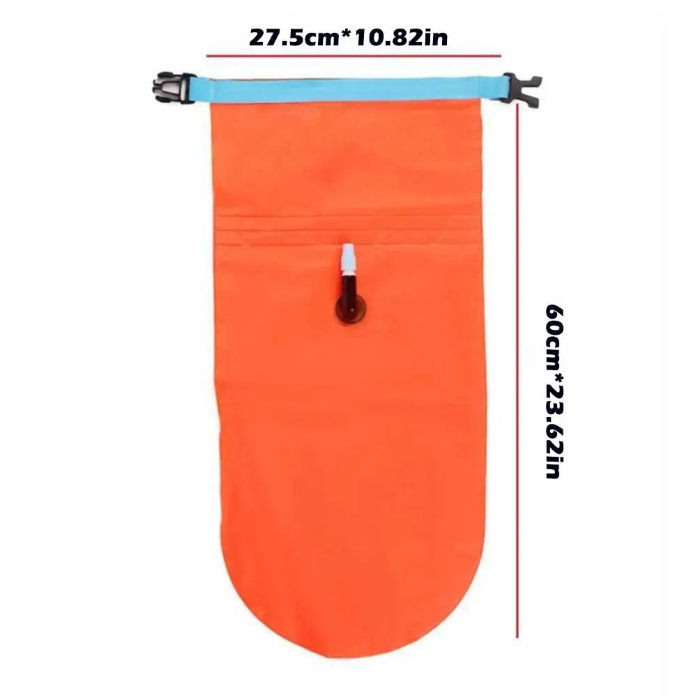 Boya de natación abierta inflable, bolsa de aire ligera para natación, almacenamiento con cinturón, herramientas flotantes para almacenamiento de natación y deportes acuáticos