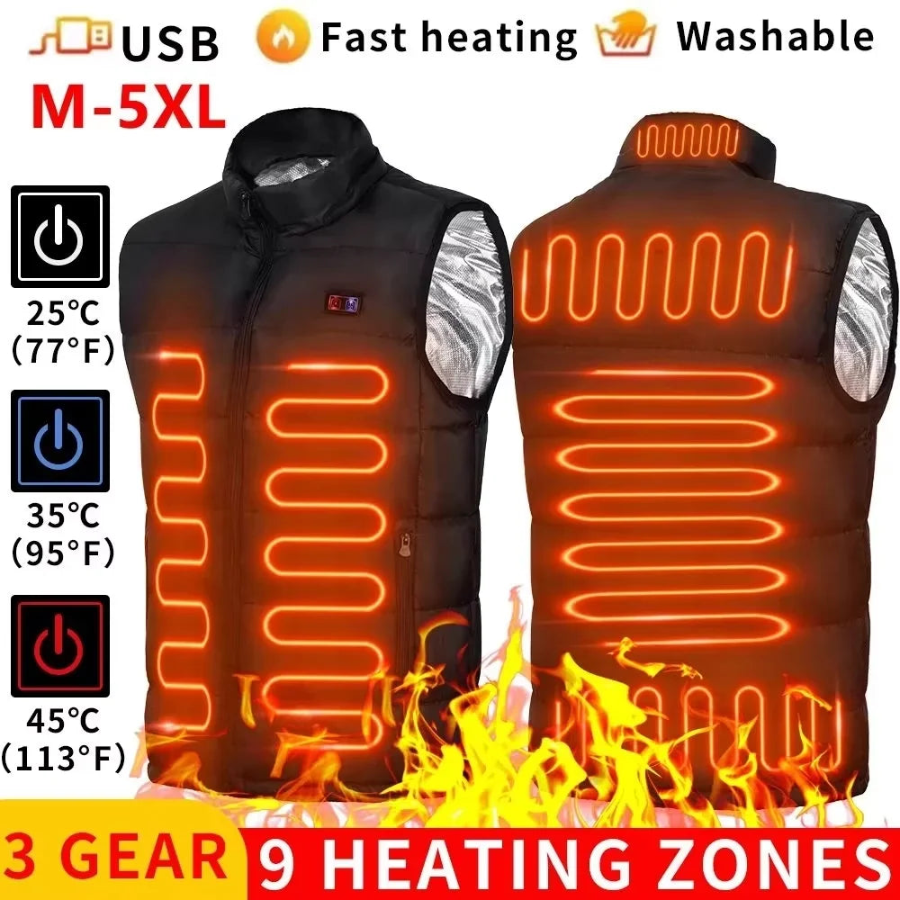 Chaleco Calefactable Ayrbao 9 Zonas - Térmico USB Hombres y Mujeres
