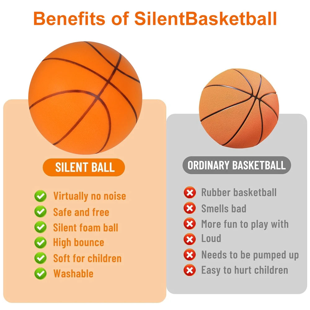 Baloncesto Silencioso para Niños - Espuma Ligera, Rebote Suave - Juguete Deportivo Indoor