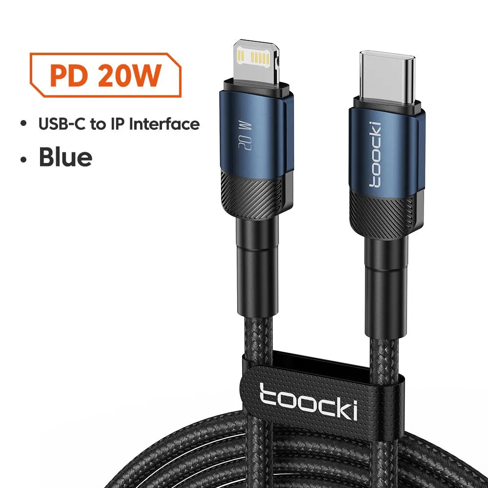 Cable USB C Toocki Carga Rápida PD 100W para iPhone 15/14/13/12