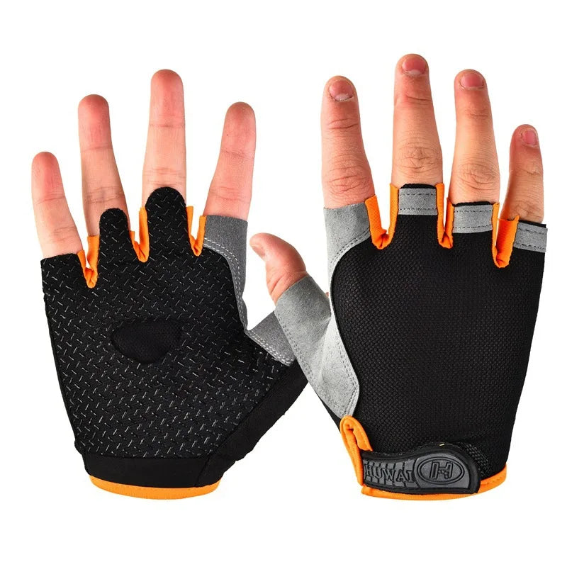 Guantes Deportivos Transpirables Antideslizantes y Antitranspirantes para Ciclismo al Aire Libre, de Medio Dedo, para Hombre y Mujer, con Protección Contra Impactos