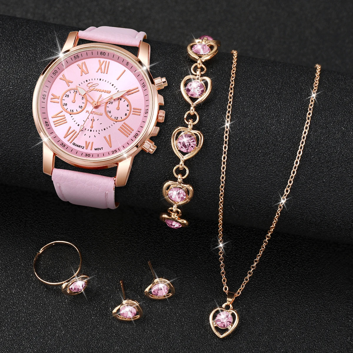 Reloj de Cuarzo Mujer: Pulsera Cuero, Joyería Corazón - Elegancia Diaria
