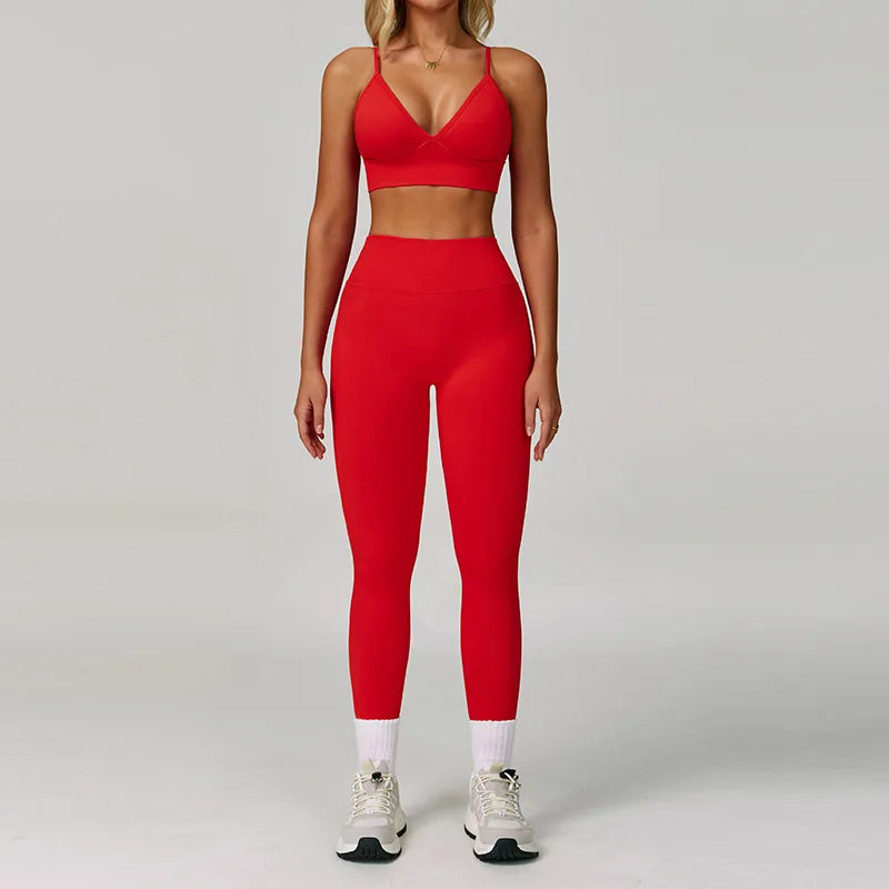Conjunto de Yoga sin costuras para mujer, trajes de entrenamiento para gimnasio, ropa atlética, Legging, sujetador de Fitness, Top corto, trajes deportivos de manga larga, 2/3 Uds.