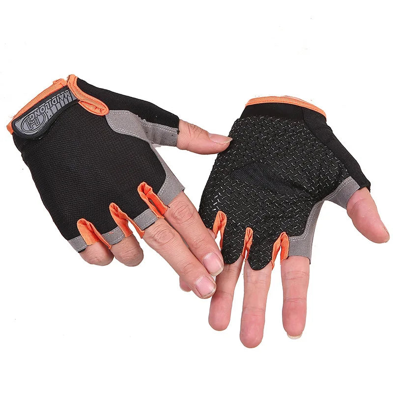 Guantes Deportivos Transpirables Antideslizantes y Antitranspirantes para Ciclismo al Aire Libre, de Medio Dedo, para Hombre y Mujer, con Protección Contra Impactos