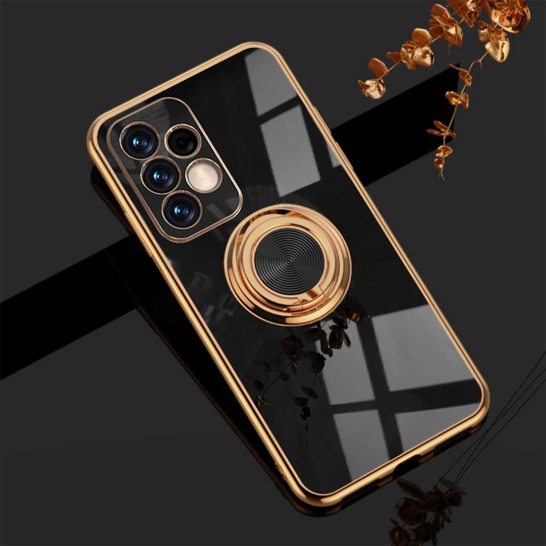 Metal ring phone case with support from Corporación Turística, featuring a sleek design and durable construction.