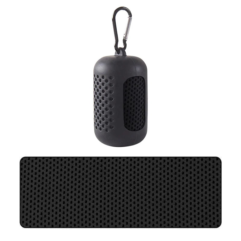 Toalla fría envuelta en silicona Circular portátil, toalla refrescante, toallas de fibra de poliéster de secado rápido, accesorios de playa, deporte y Fitness