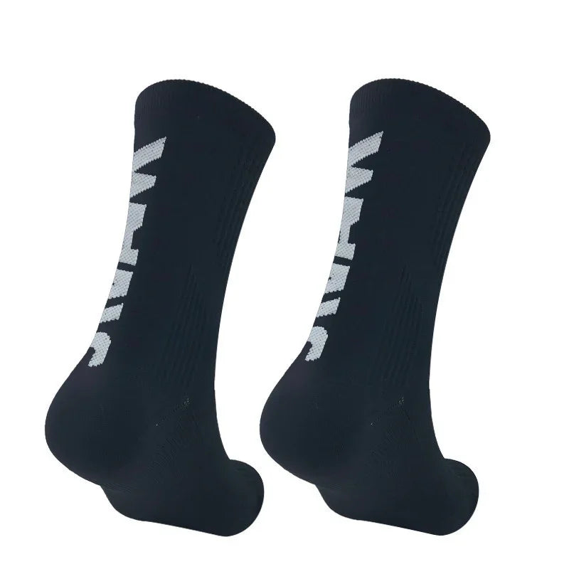 Calcetines deportivos de compresión unisex, 1 par, transpirables y que absorben la humedad, para ciclismo, senderismo, correr, baloncesto
