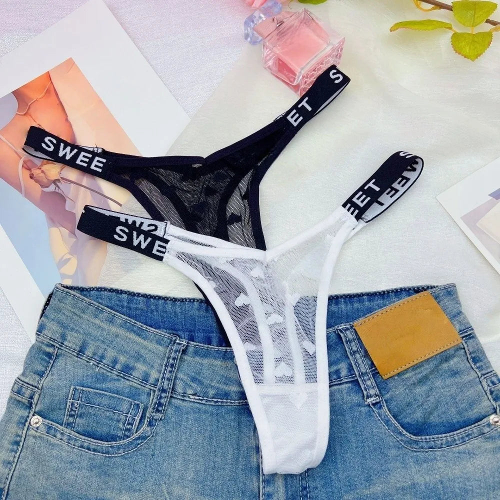 Cotton tanga underwear with heart mesh design, seamless and comfortable, from Corporación Turística.