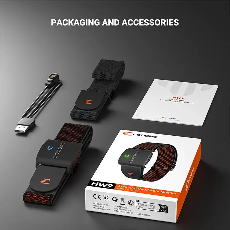 COOSPO HW9 HRM Brazalete: Monitor de Ritmo Cardíaco Preciso BLE/ANT+