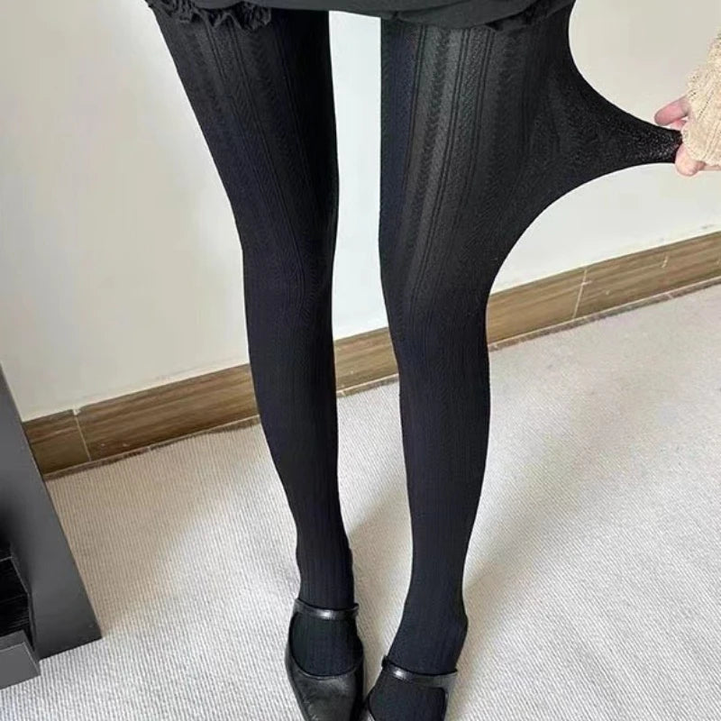Pantimedias Lolita Vintage Cadena Cintura Alta Mujer Otoño Invierno