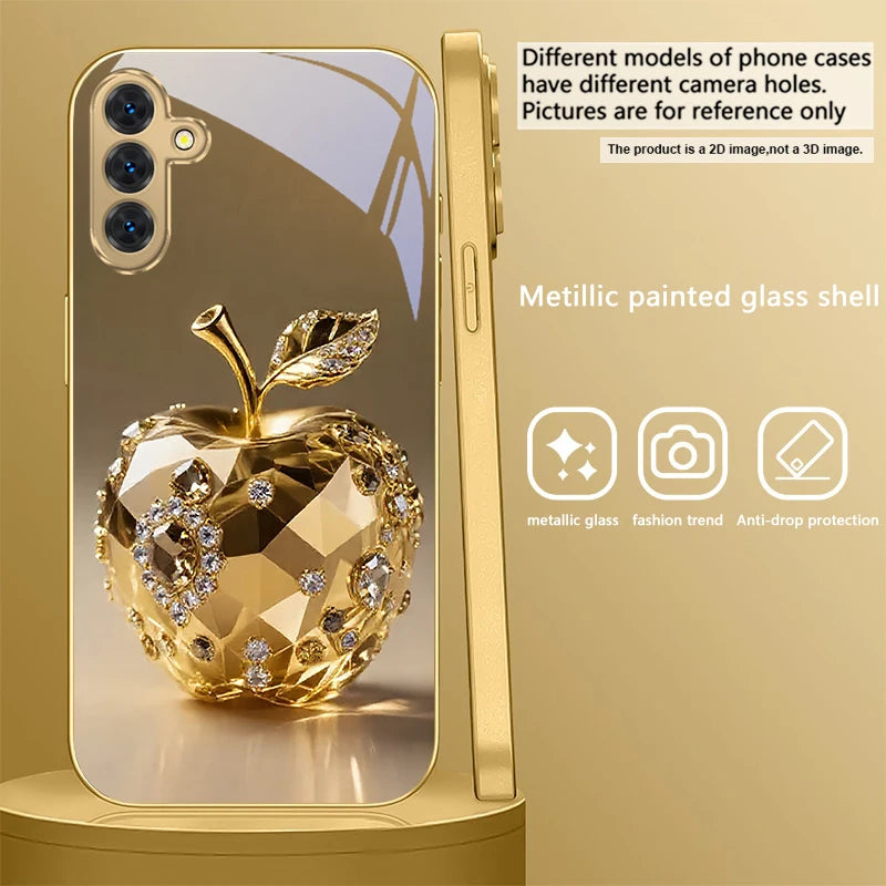 Golden dolphin phone case for Samsung Galaxy S20 FE, S21 Plus, S22, and S23, with detailed dolphin design on a protective cover.