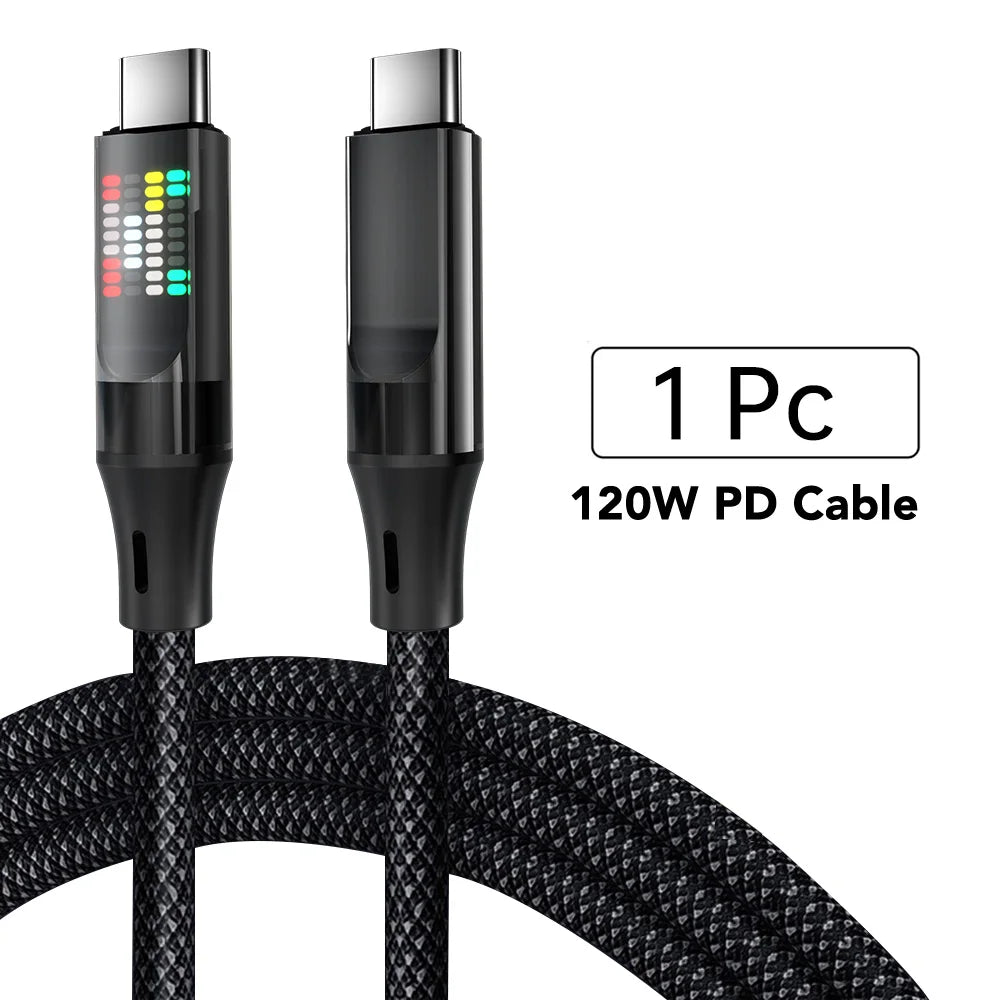 OOZCC Cable USB C Carga Rápida 120W LED 6A - Carga y Datos Seguros