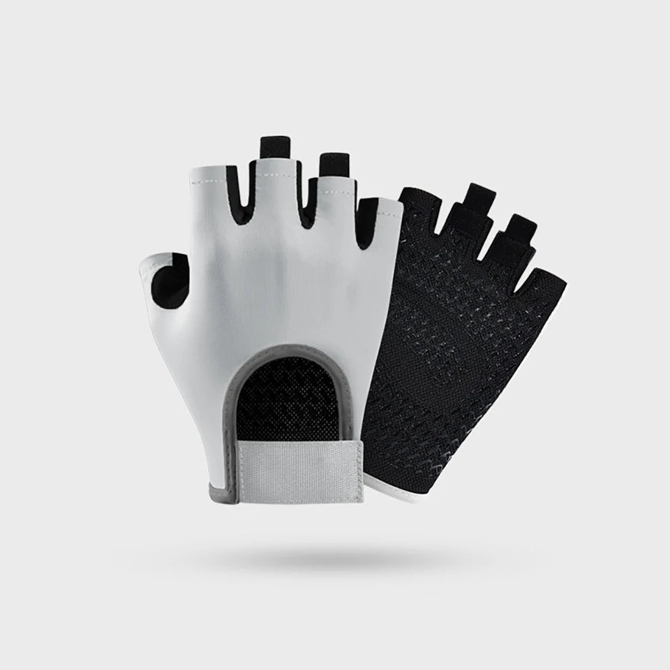 Guantes GTUBIKE Medio Dedo Transpirables (Negro/Rosa/Gris) - Ciclismo y Gimnasio