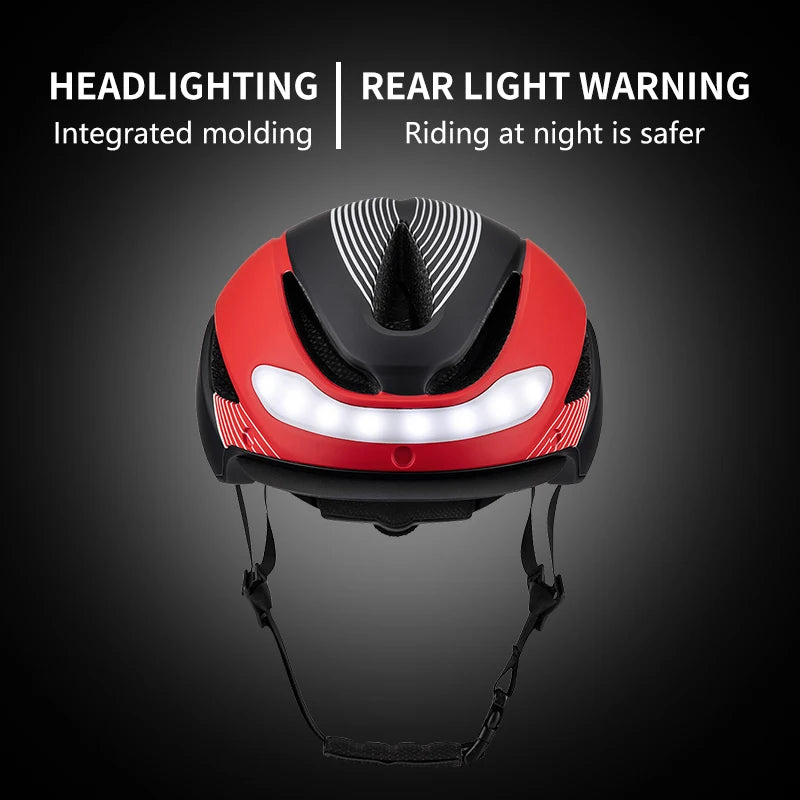 Horntour-casco de Bicicleta con luces LED, casco de Bicicleta de carretera de carreras para hombres y mujeres, deportes al aire libre, gorra de seguridad para Ciclismo profesional ﻿