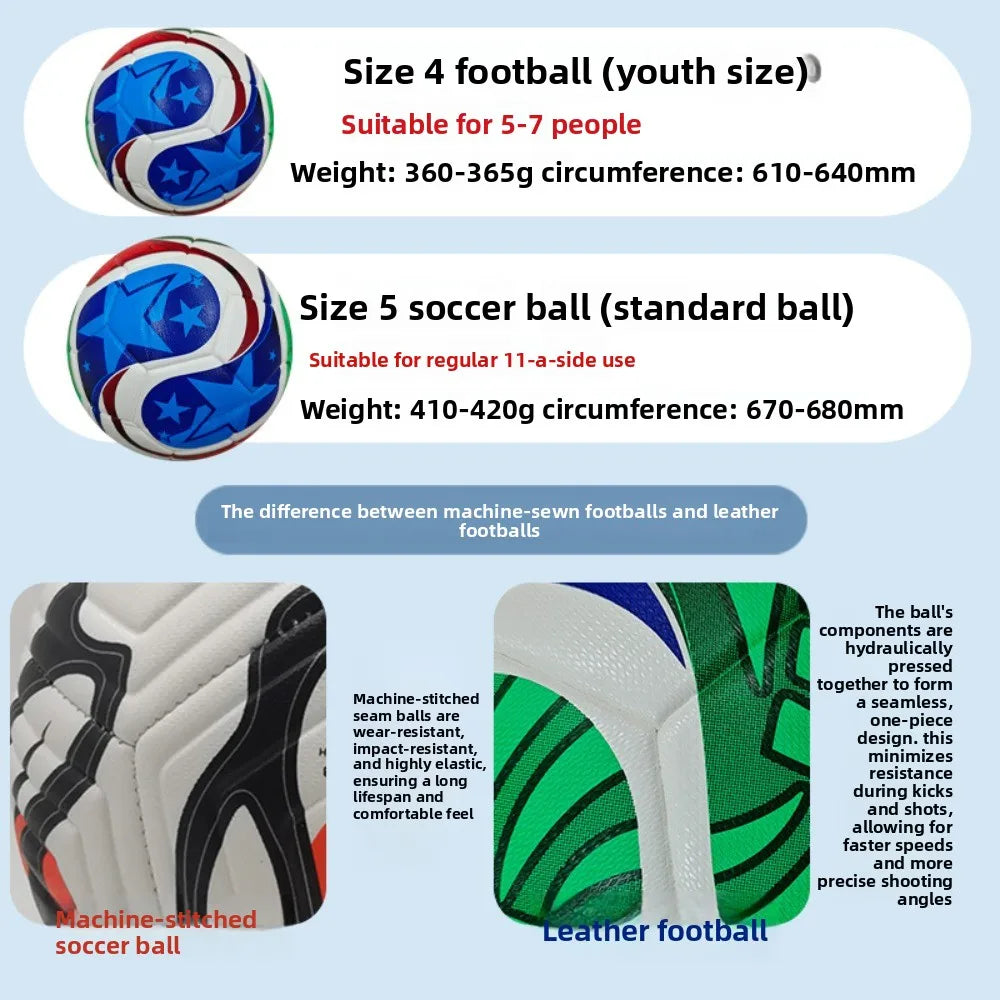 Balón de Fútbol Talla 5, Balón de Entrenamiento Oficial para Partidos 2026, Material PU de Alta Calidad, Sin Costuras, Duradero, Regalo para Niños y Adultos
