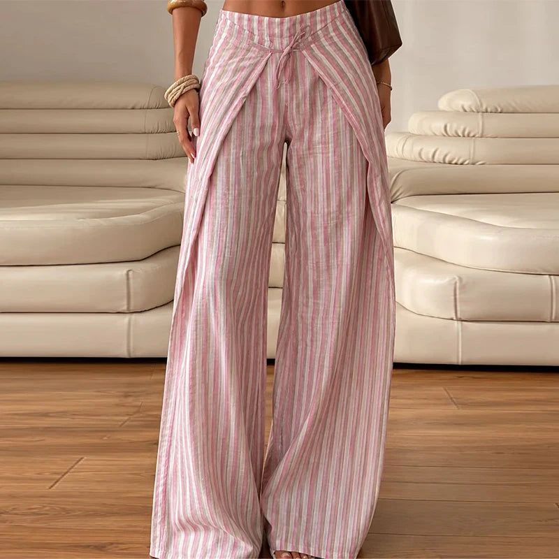 Pantalones Palazzo Boho Rayas Mujer | Chin.Sweety | Cintura Ajustable